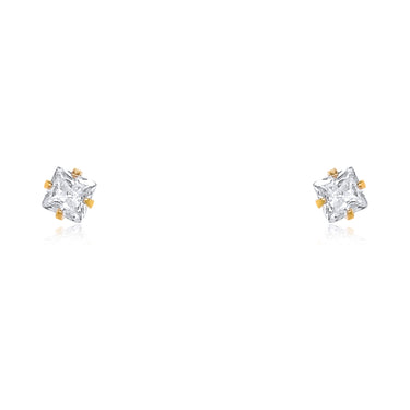 Gold Square Stud Earrings
